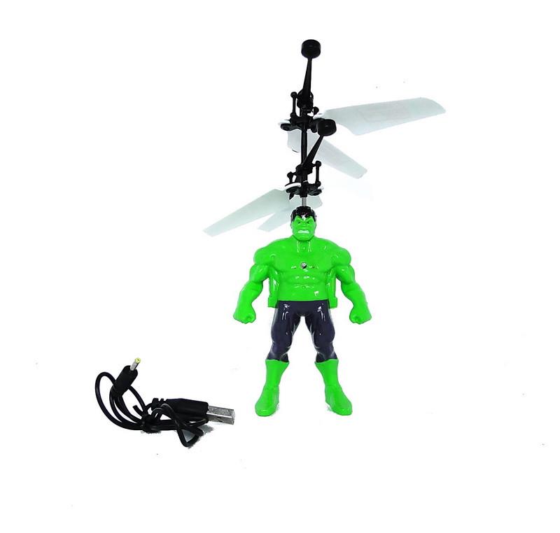 Летающая игрушка индукционная Hero Flying Халк Hulk LED с двумя винтами