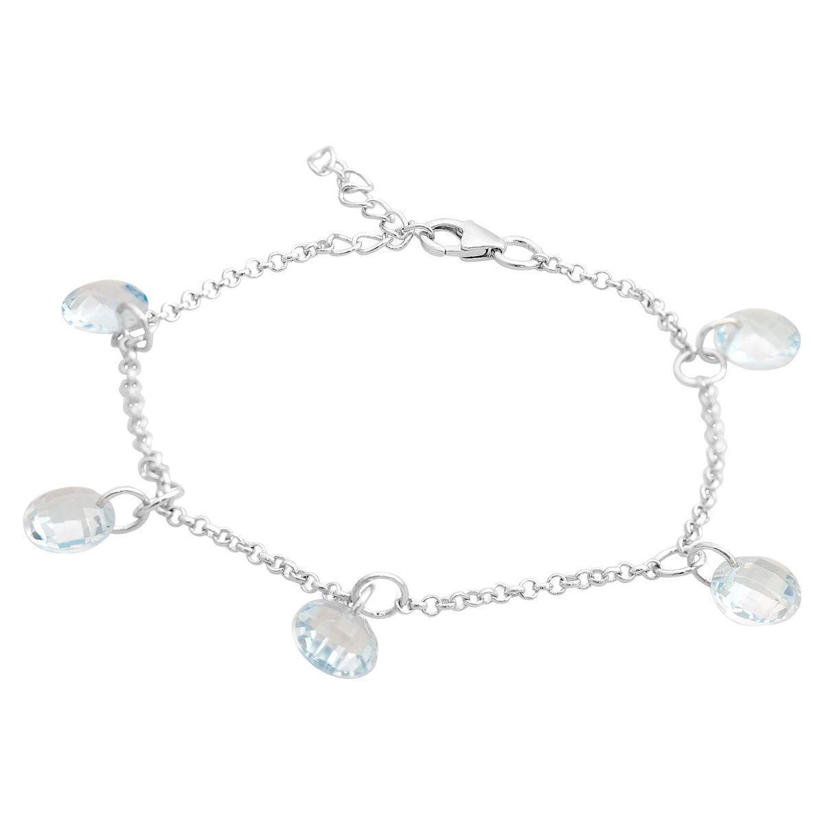 Браслет серебряный с натуральным топазом 11,045 ct 4,28 г 17 см (2166641)