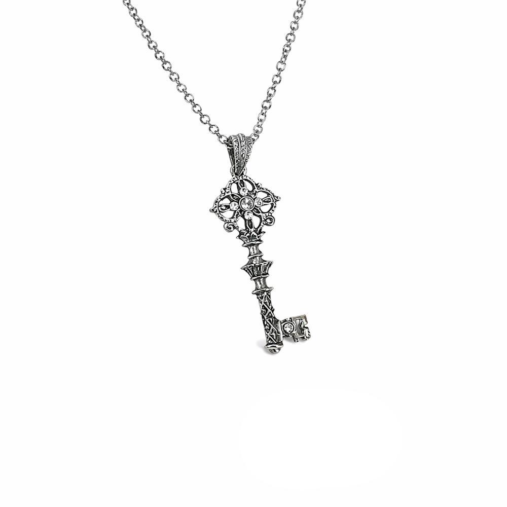 Подвеска Ключ со стразами Серебристый (3000004243)