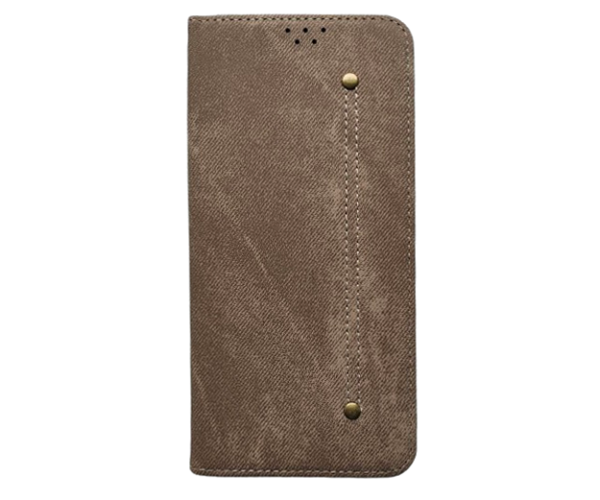 Кожаный чехол-книжка C-KU Stitched для Motorola Edge 50 Pro Светло-коричневой