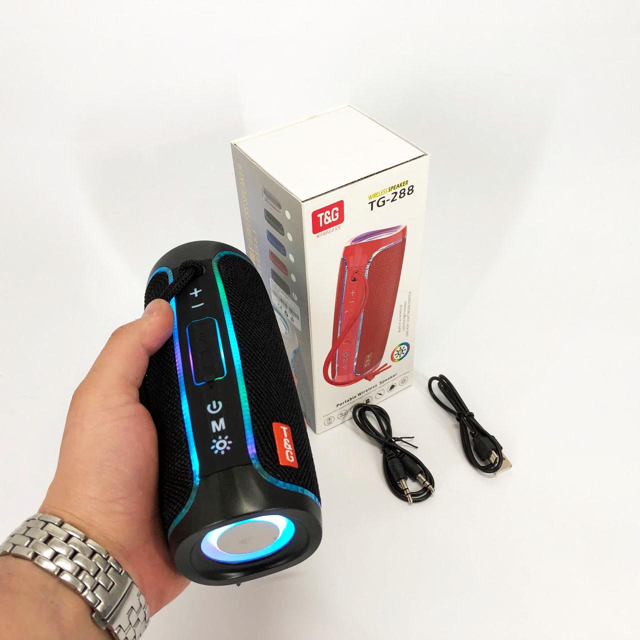 Портативна колонка Bluetooth з LED підсвічуванням Чорний (TG288) - фото 7 Портативна колонка Bluetooth з LED підсвічуванням Чорний (TG288) - фото 7