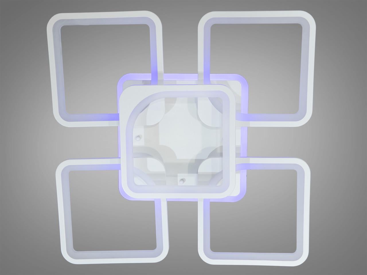 Люстра в спальню с диммером и подсветкой 8060-4+1WH-LS 150W на 18 м2 Белый (1519691452)