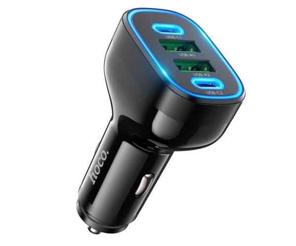 Зарядний пристрій автомобільний Hoco NZ11 2USB/2Type-C 72W 3A Black