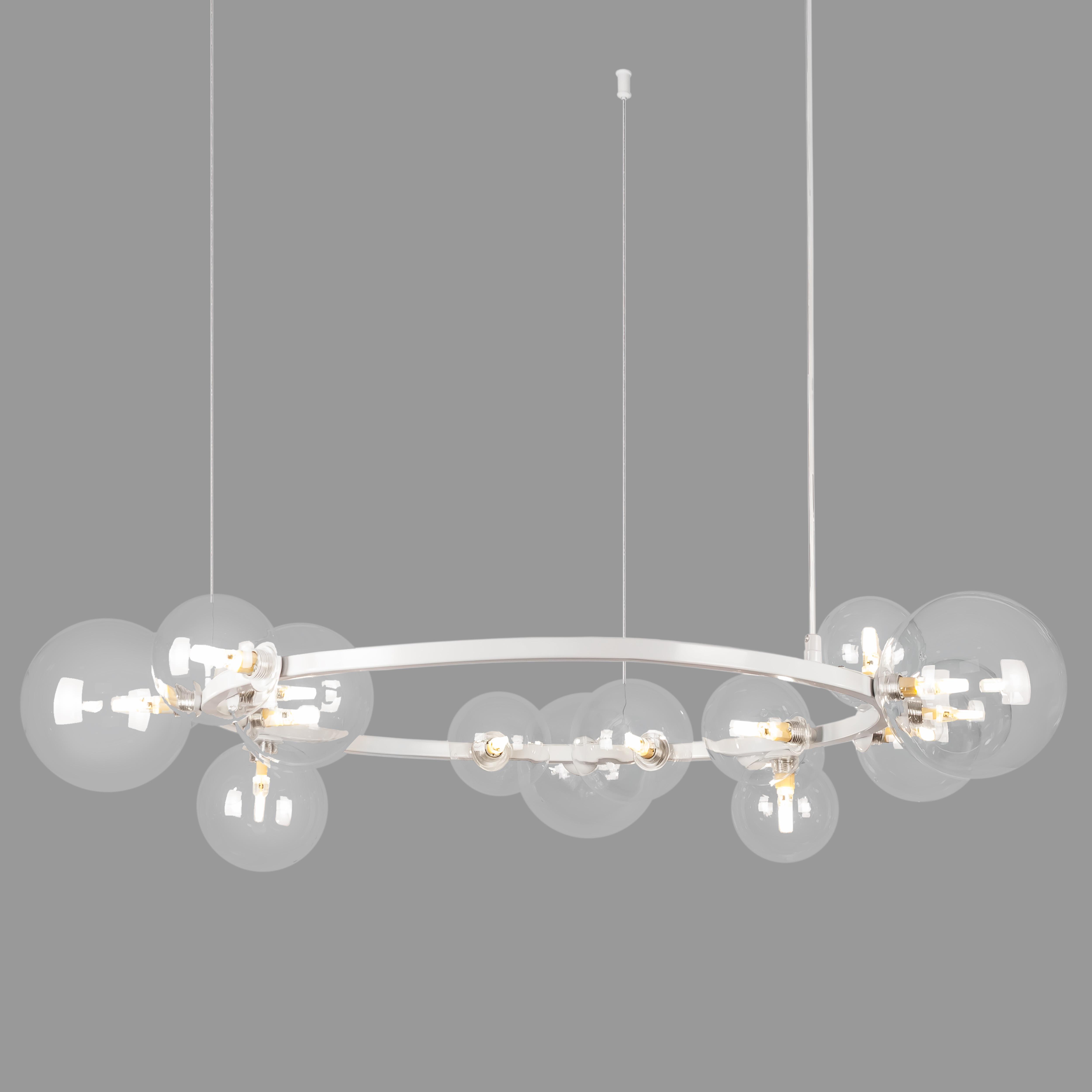 Люстра из шаров на 15 ламп Bubbles 80 см Белый (918-LP267-15 WH+CL) Люстра из шаров на 15 ламп Bubbles 80 см Белый (918-LP267-15 WH+CL)