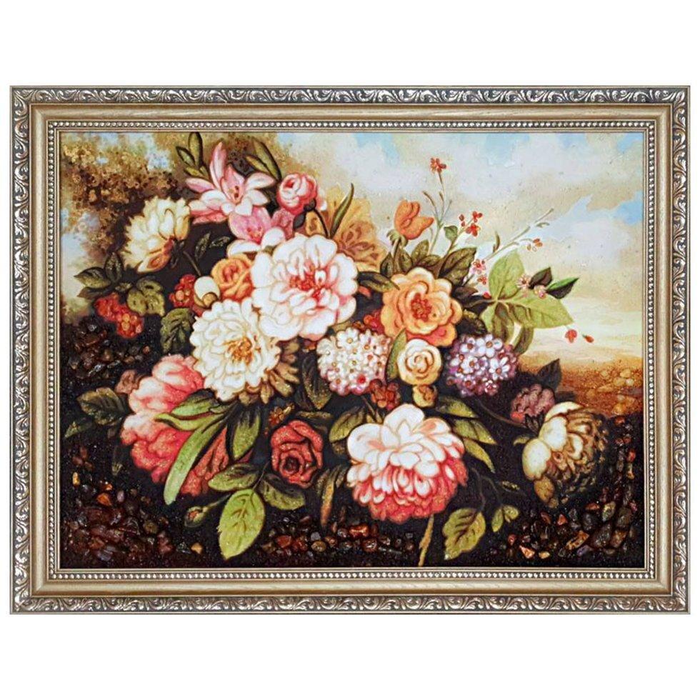 Картина Нежный букет из янтаря 30х40 см (К0013-30х40)