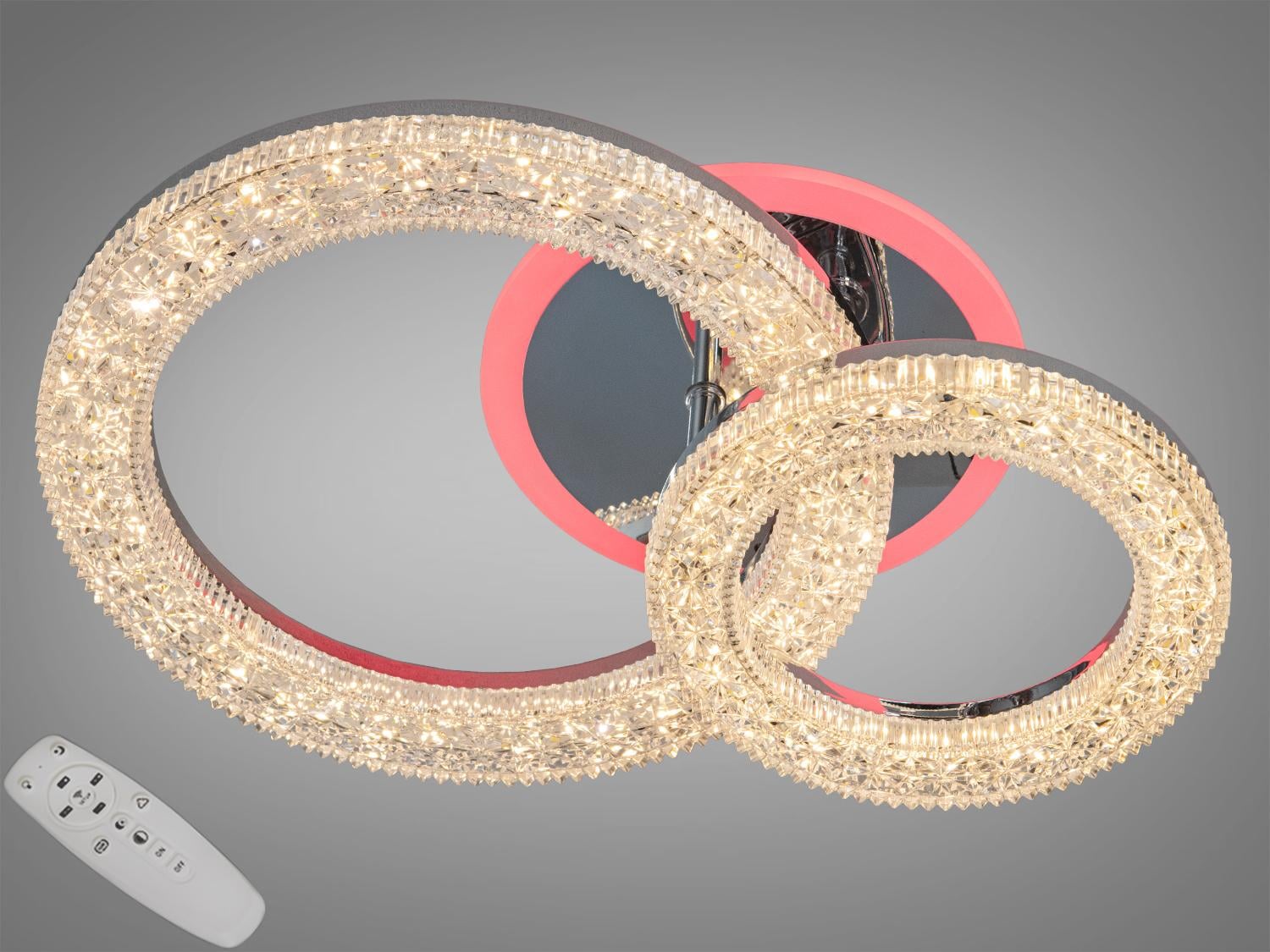 Люстра LED потолочная с диммером Diasha 42W 2203/2HR 3col dim Хром