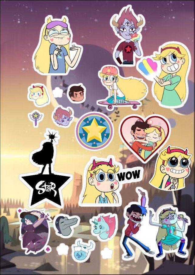 Наклейки стикерпак Звезда против сил зла 105 наклейок 4 листов А5
