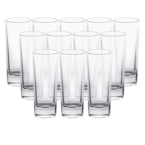 Набор рюмок для напитков 12 штук по 80 мл из толстого стекла Прозрачный