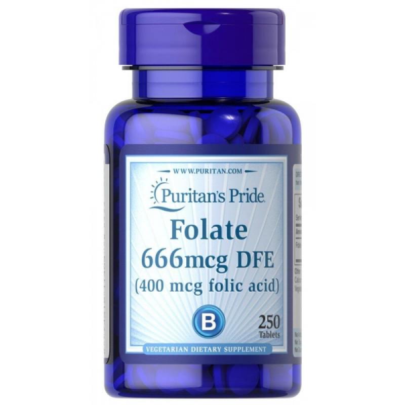 Натуральна добавка Puritan's Pride Folic Acid 400 мкг 250 таблеток (PTP-11403)