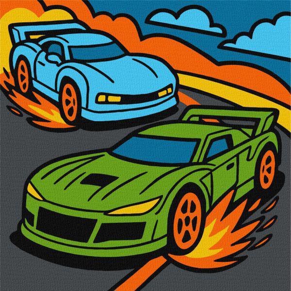 Картина за номерами Ideyka Гарячі гонки 25x25 см (Id-KHO1324)
