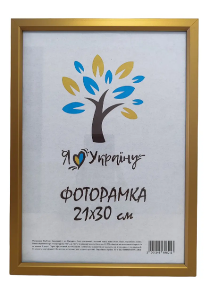 Фоторамка багет 1511 оргстекло 21х30 см Золотой (34171034)