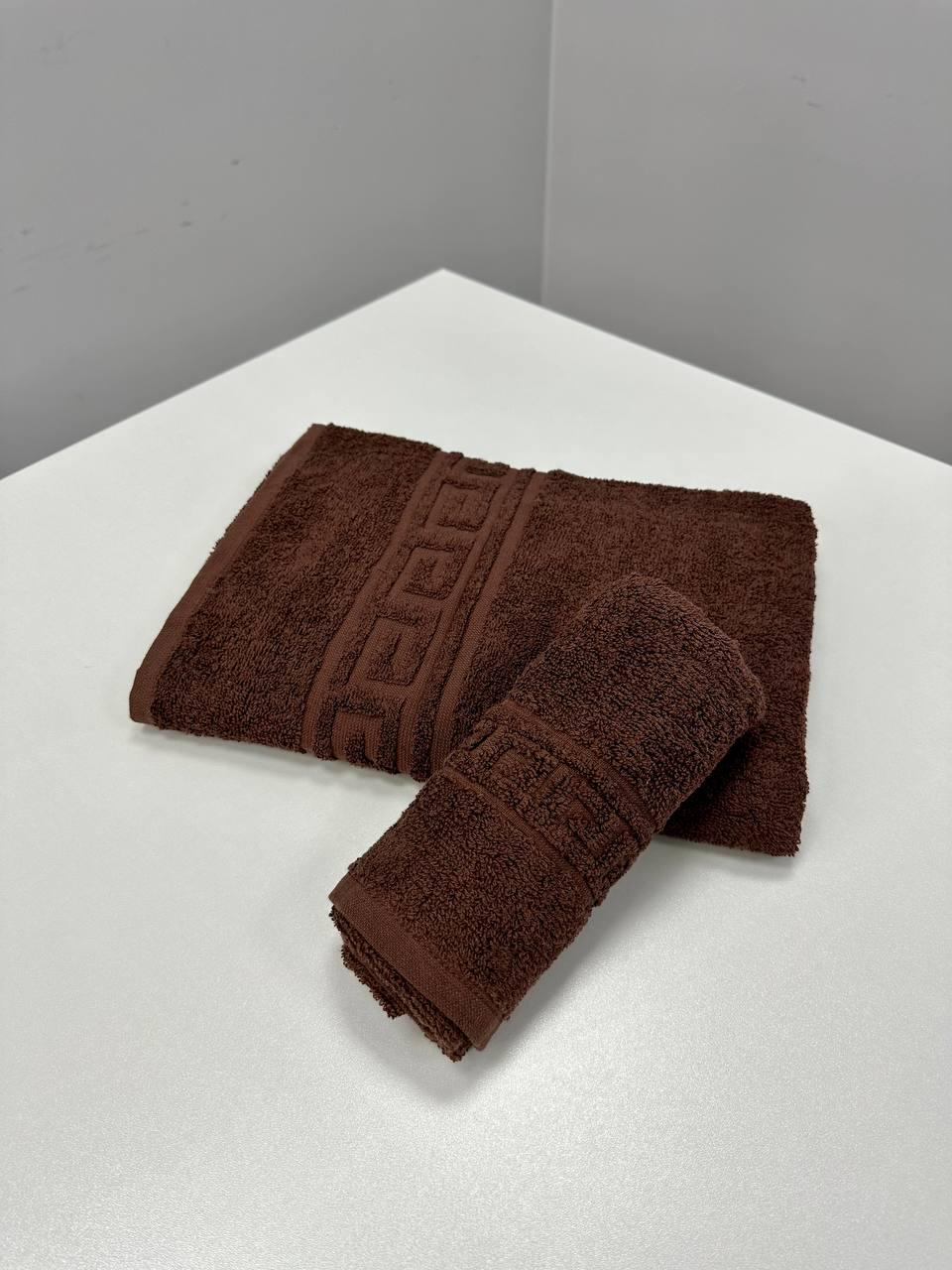 Комплект махрових рушників Greek 35х60 см/70х135 см Коричневий