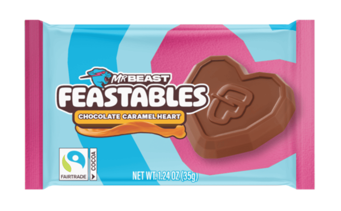 Конфета шоколадная MrBeast Feastables Caramel Heart 35 г (3044246621)