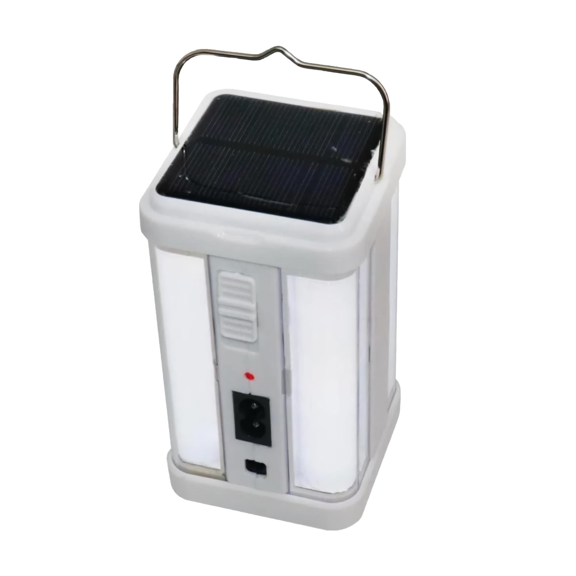 Ліхтар з акумулятором і сонячною батареєю ML-1664 21 см Білий Ліхтар з акумулятором і сонячною батареєю ML-1664 21 см Білий