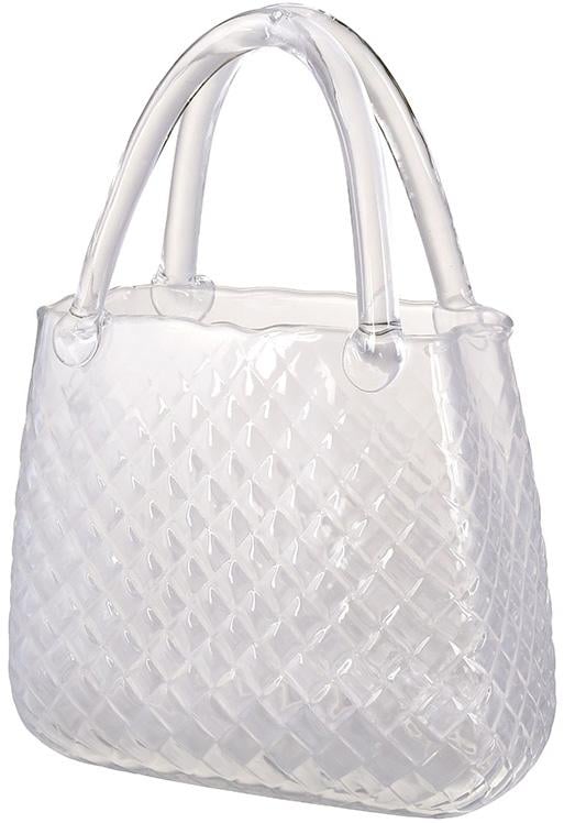 Ваза для квітів скляна Жіноча Сумочка 16,5х8,5х28 см Прозорий