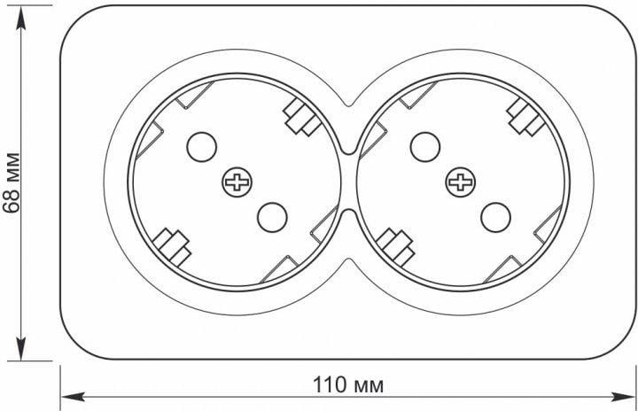Розетка Videx Binera зовнішня накладна подвійна із заземленням Білий (34189) - фото 3