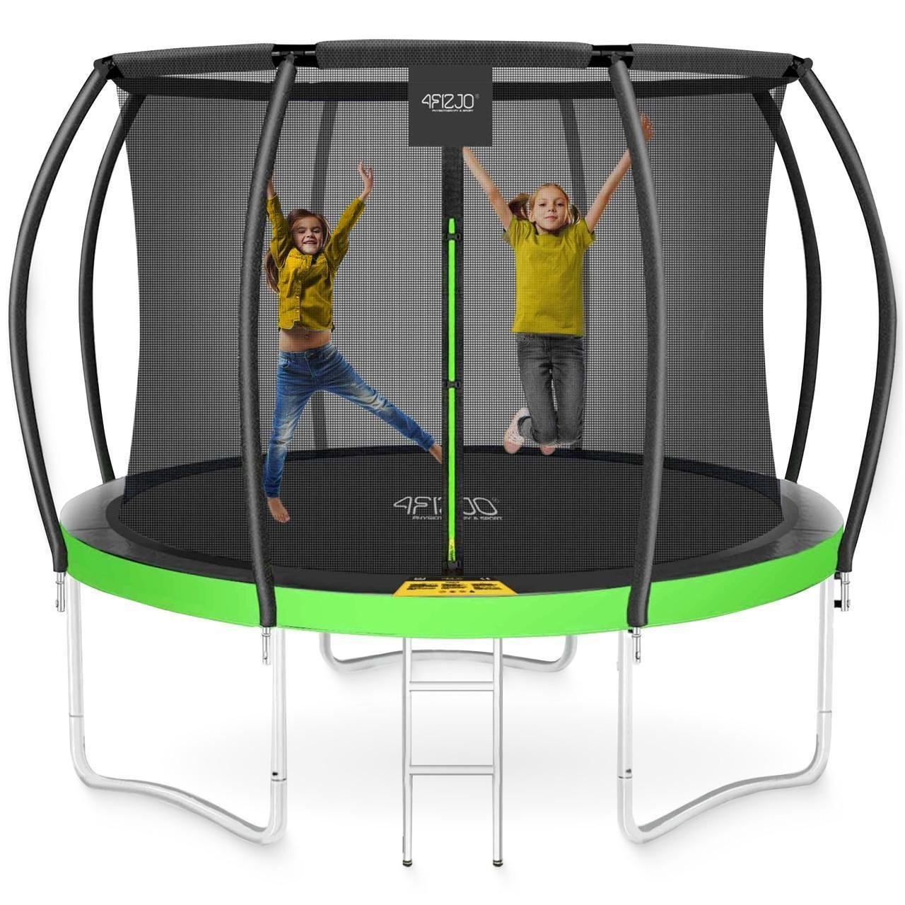 Батут с внутренней сеткой 4FIZJO PRO 10FT 312 см Black/Green (P-5907739314178)