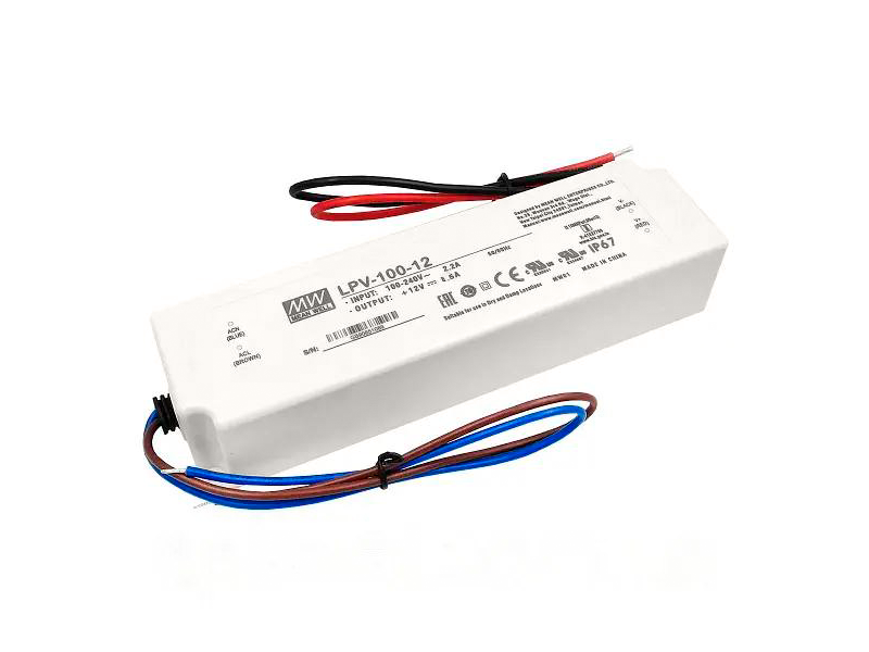 Блок питания Mean Well 100W-IP67 12V LPV-12-100 AC127-370V/DC (5830) Блок питания Mean Well 100W-IP67 12V LPV-12-100 AC127-370V/DC (5830)