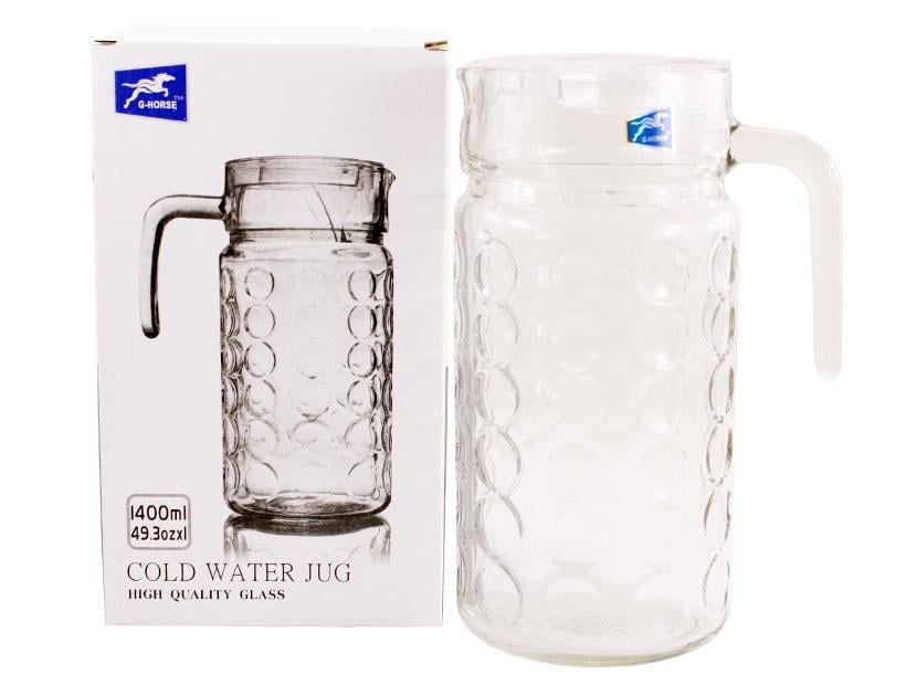 Глечик скляний G-Horse 1,4 л з кришкою (BMJ-192B)