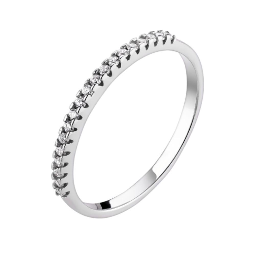 Кольцо дорожка с белыми камнями серебро 925 пробы родированное 1,02 г р. 19 (лк0445р) Кольцо дорожка с белыми камнями серебро 925 пробы родированное 1,02 г р. 19 (лк0445р)