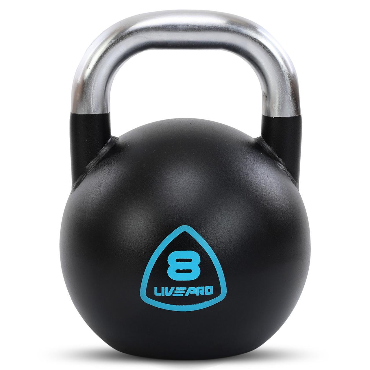 Гиря змагальна цільна сталева пофарбована з хромованою ручкою LiveUp LP8042-8 8 кг (2532856210)