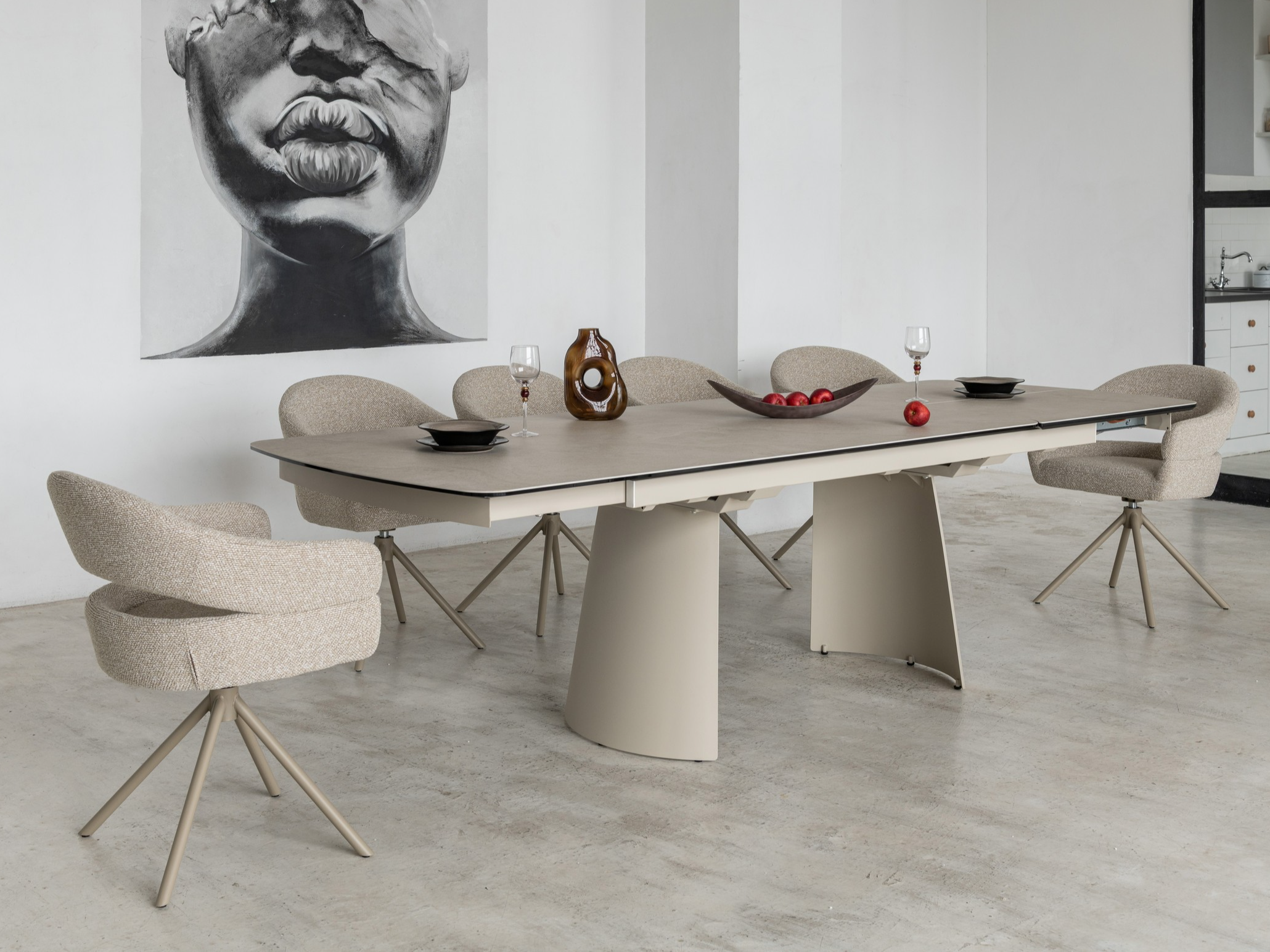 Стілець поворотний Vetro Бежевий льон/Капучино (R-180) - фото 8 Стілець поворотний Vetro Бежевий льон/Капучино (R-180) - фото 8