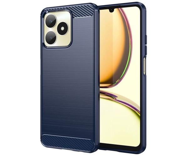 Чехол - накладка Polished Carbon для Realme C51 / Realme C53 / Realme Note 50 Синий
