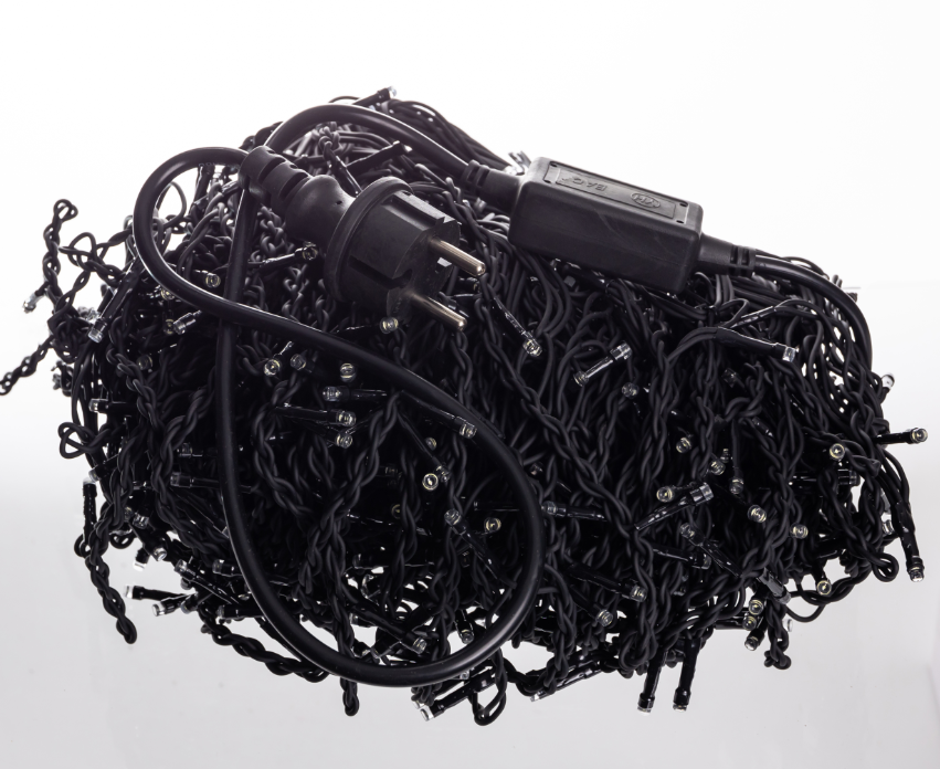 Гирлянда бахрома уличная 600 LED 36 м от сети черная нить Белый - фото 4 Гирлянда бахрома уличная 600 LED 36 м от сети черная нить Белый - фото 4