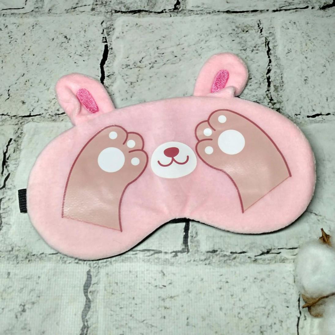 Маска для сна велюровая Зайчик 19х9 см Розовый (20243-1)