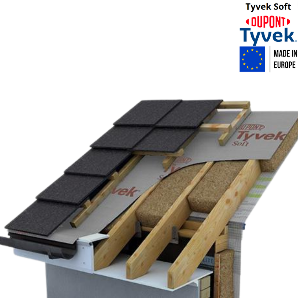 Мембрана супердифузійна Tyvek Soft 1,5x50 м 75 м2 60 г/м2 (310007) - фото 6