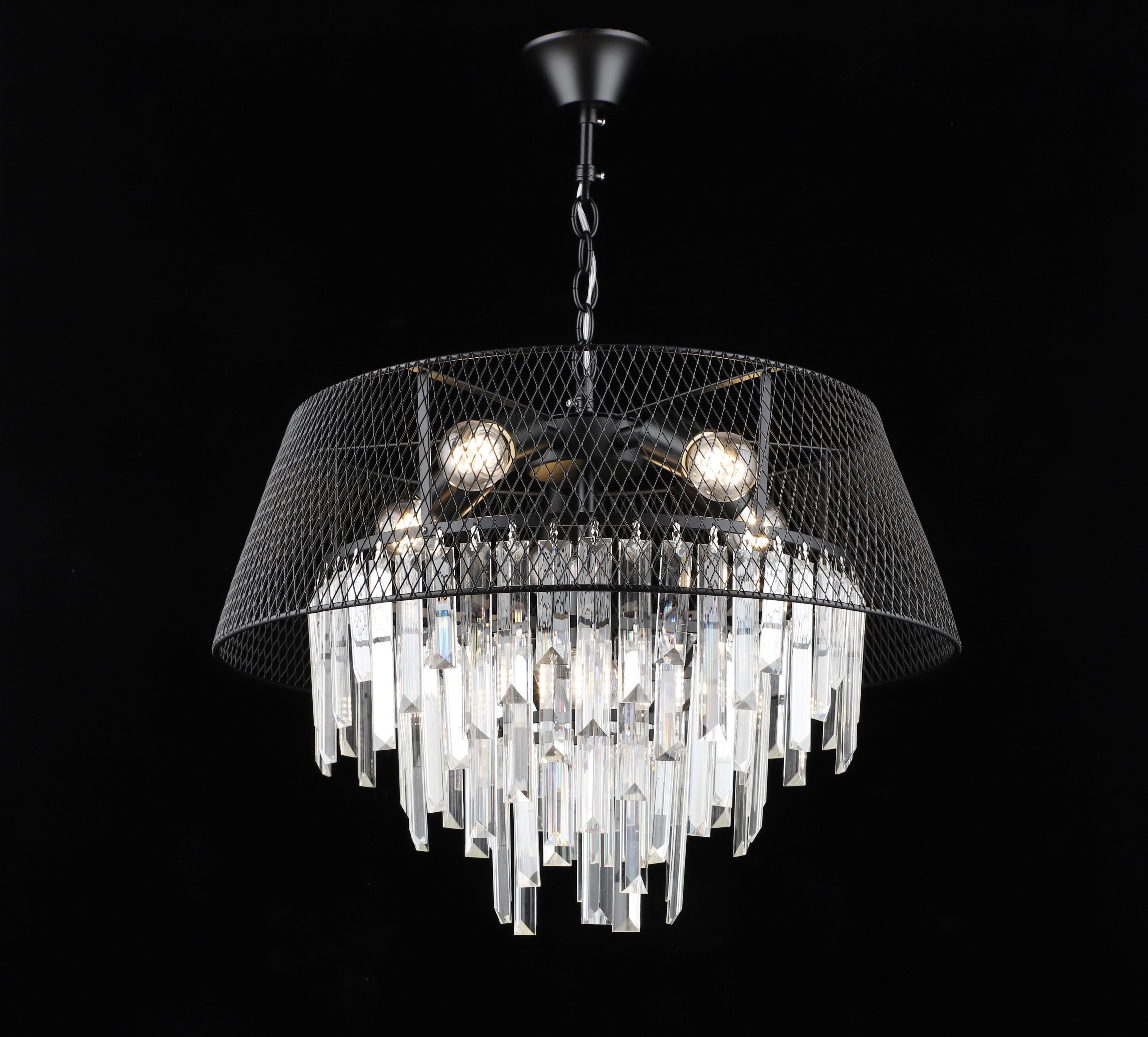 Люстра хрустальная Sirius подвесная в стиле лофт B S2452/6 BK