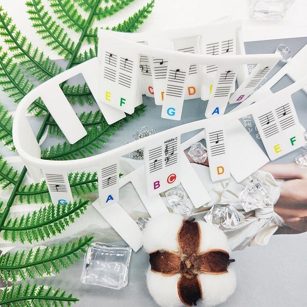 Накладки з нотами для піаніно та синтезатора 88 клавіш M00508-2 силіконові 3 шт. та бокс Різнокольоровий - фото 4