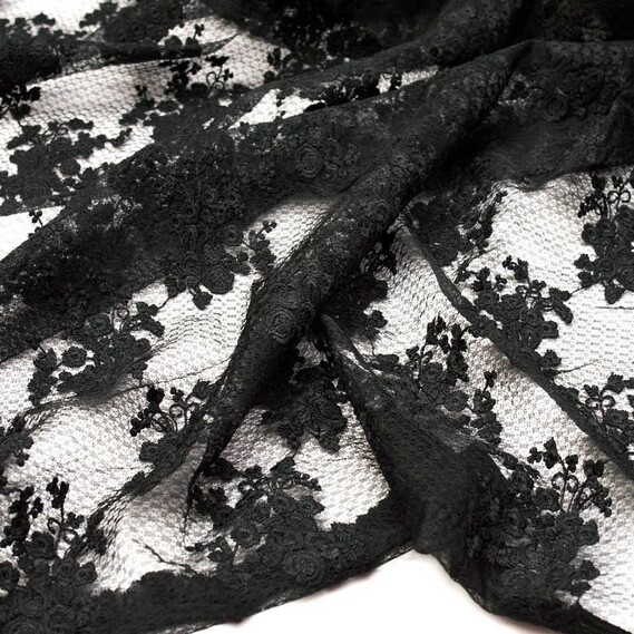 Ткань гипюр-сетка IDEIA Стелла 1,2 м Черный (2200004010779)