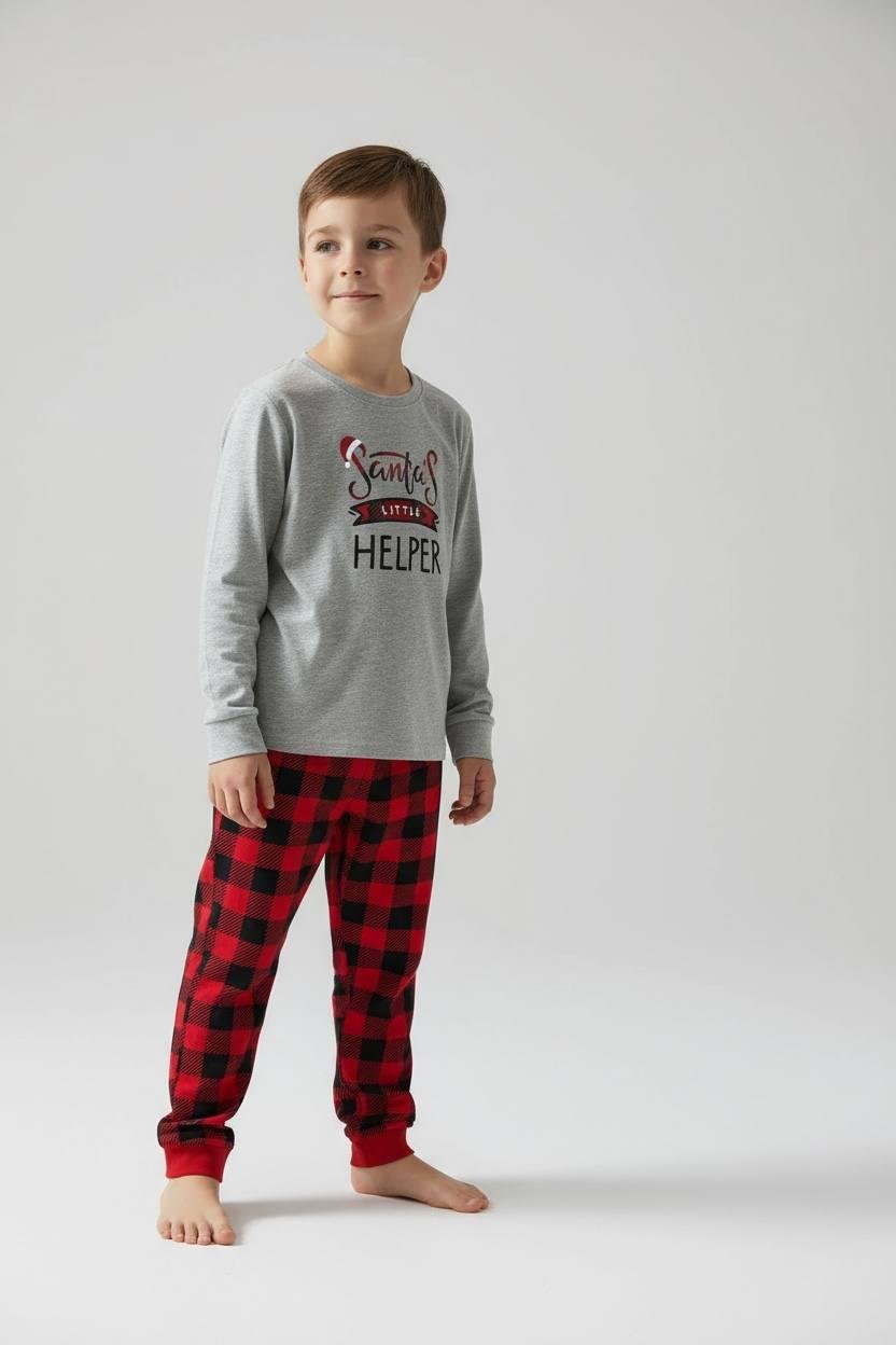 Пижама Lily&Dan 7 лет 122 см Серо-красный