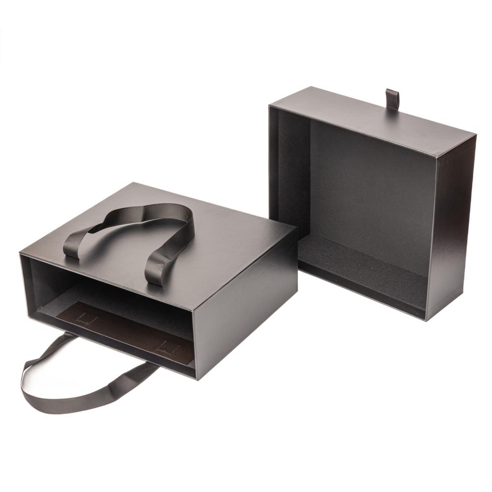 Подарункова коробка Primo з ручками 23х20х8,5 см Black (8599) - фото 5