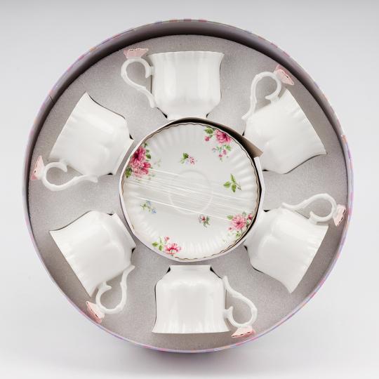 Набор чашек с блюдцами Розовая нежность 260 мл на 6 персон (90923)