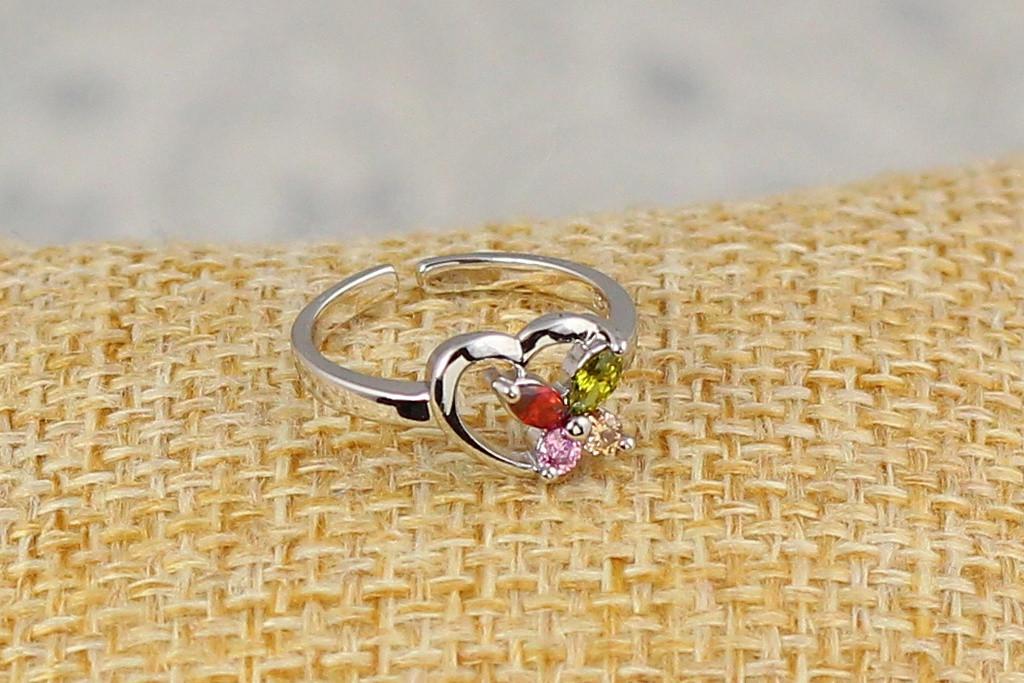 Кольцо детское Xuping Jewelry Сердечко с бабочкой р. 13+ Серебристый