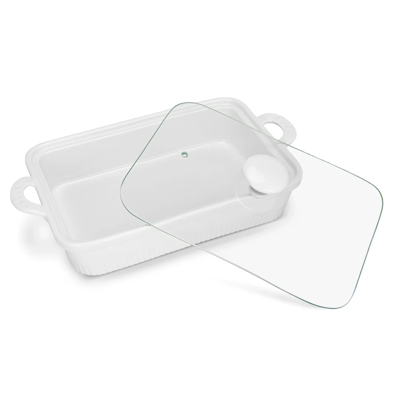 Форма прямоугольная для запекания Fissman Horeca 31,5x22,5x6,5 см 2200 мл со стеклянной крышкой из фарфора (14157) - фото 3