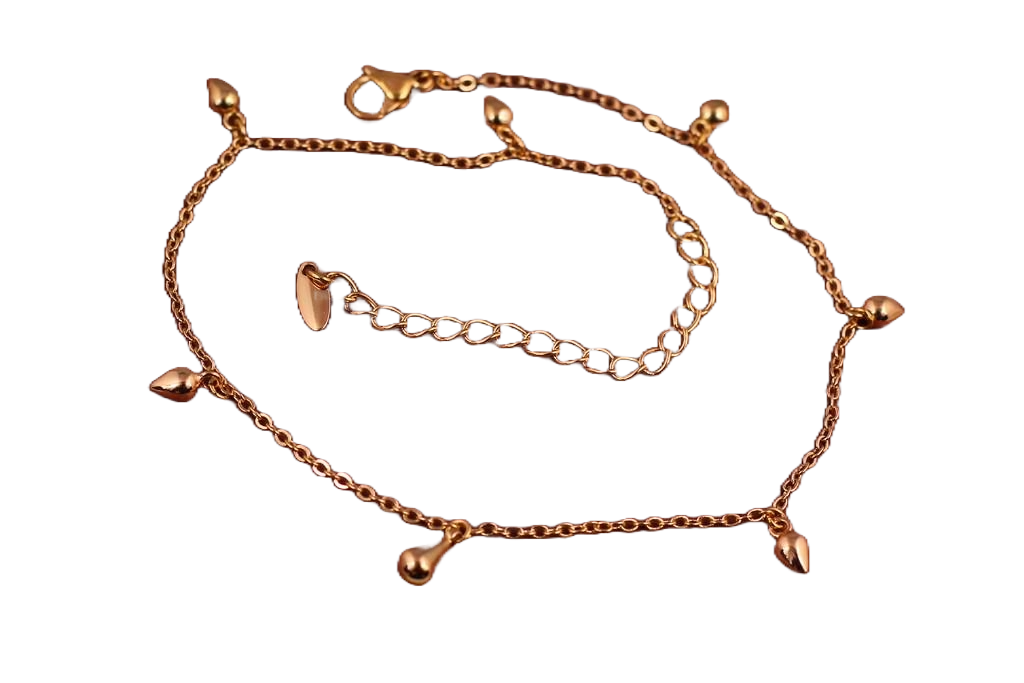 Браслет Xuping Jewelry на ногу Почки 23 см 1 мм удлинитель цепи 5 см Золотистый (2629127267)