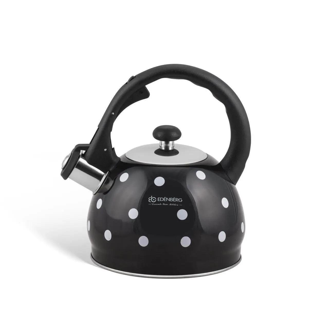 Чайник зі свисткомE denberg для індукційних плит 2 л Чорний (EB-1922) - фото 3 Чайник зі свисткомE denberg для індукційних плит 2 л Чорний (EB-1922) - фото 3