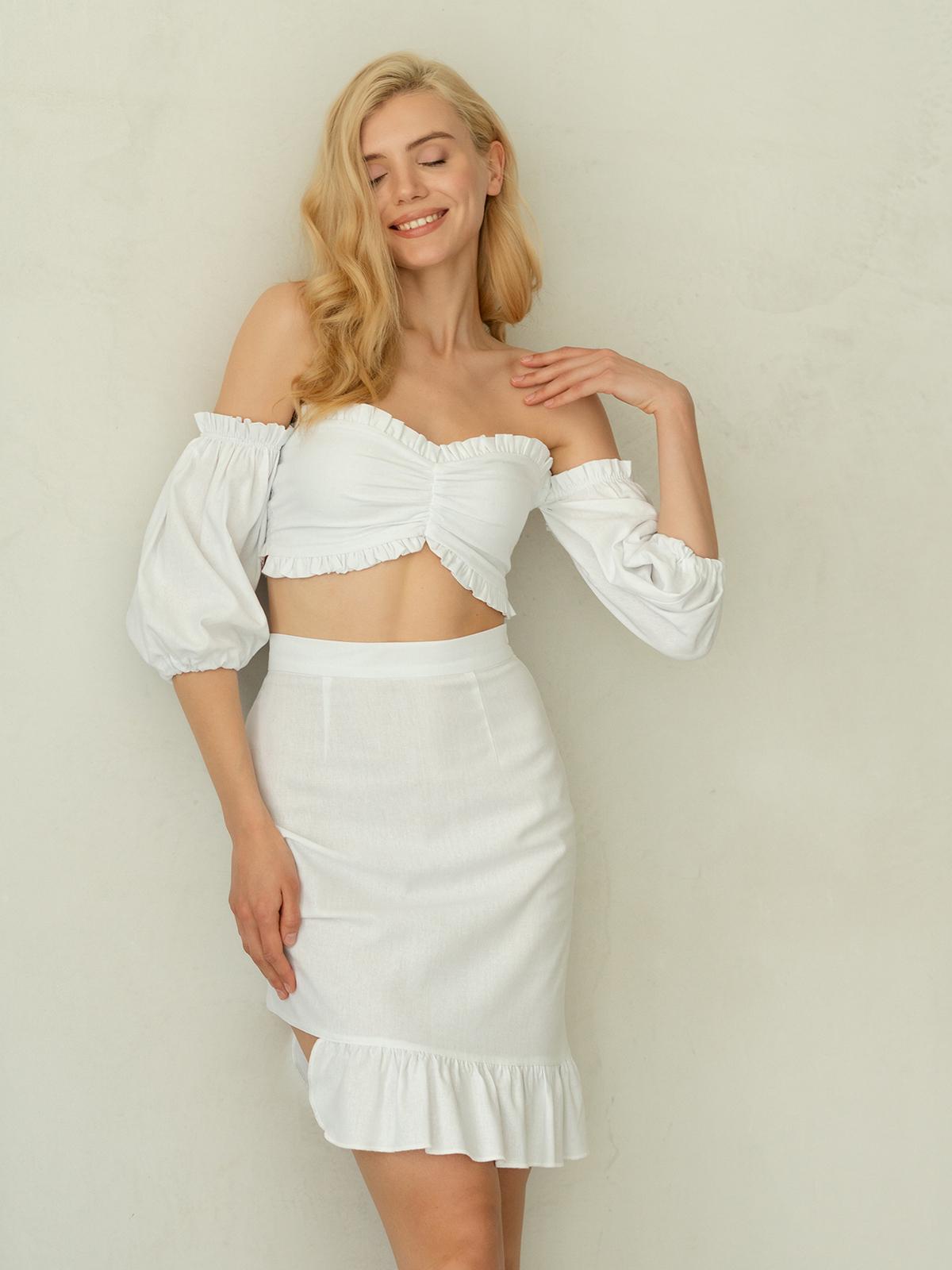 Топ із рюшами Shape of Angel Білий (27428237) - фото 2 Топ із рюшами Shape of Angel Білий (27428237) - фото 2