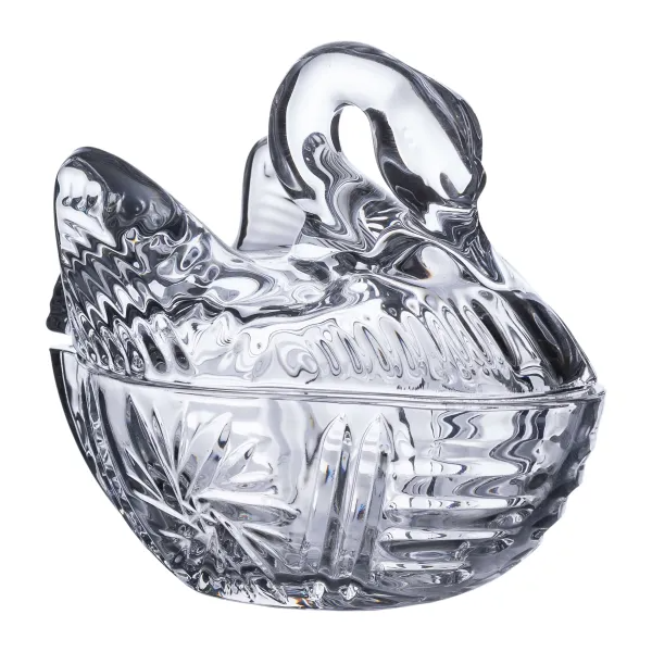 Сахарница стеклянная фигурная в форме лебедя 14х9х11 см Прозрачный (HP-YH-40) - фото 2 Сахарница стеклянная фигурная в форме лебедя 14х9х11 см Прозрачный (HP-YH-40) - фото 2