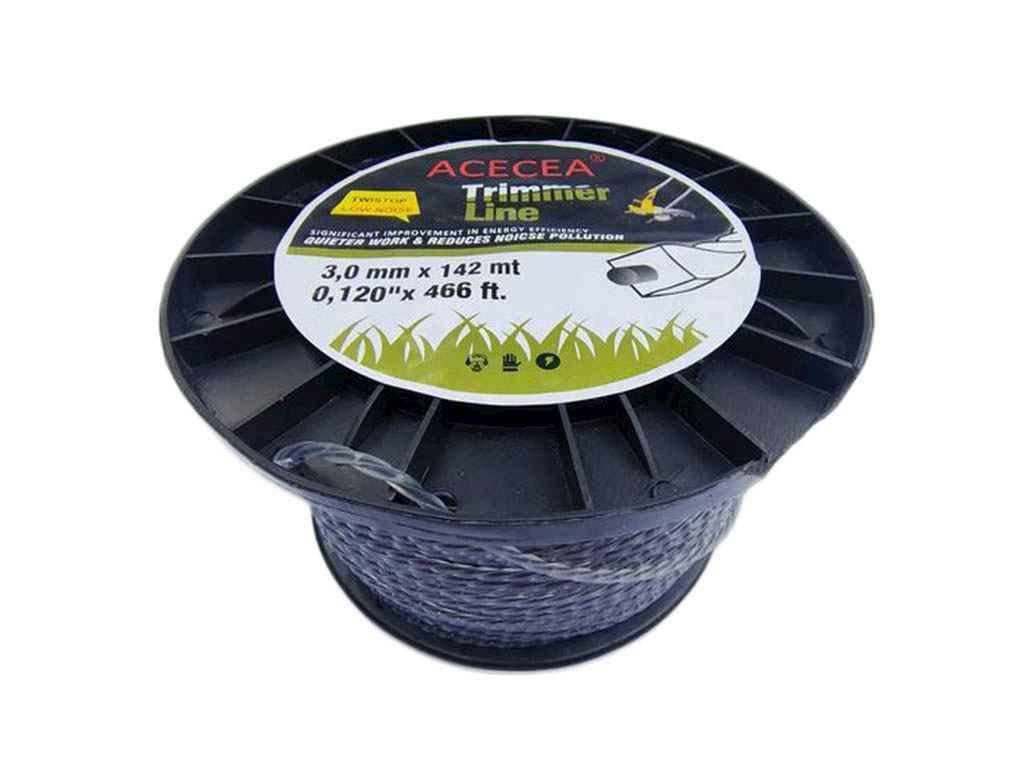 Леска для подстригания травы Trimmer Line квадрат плетеный L 142м d 3 мм армированная (922236)