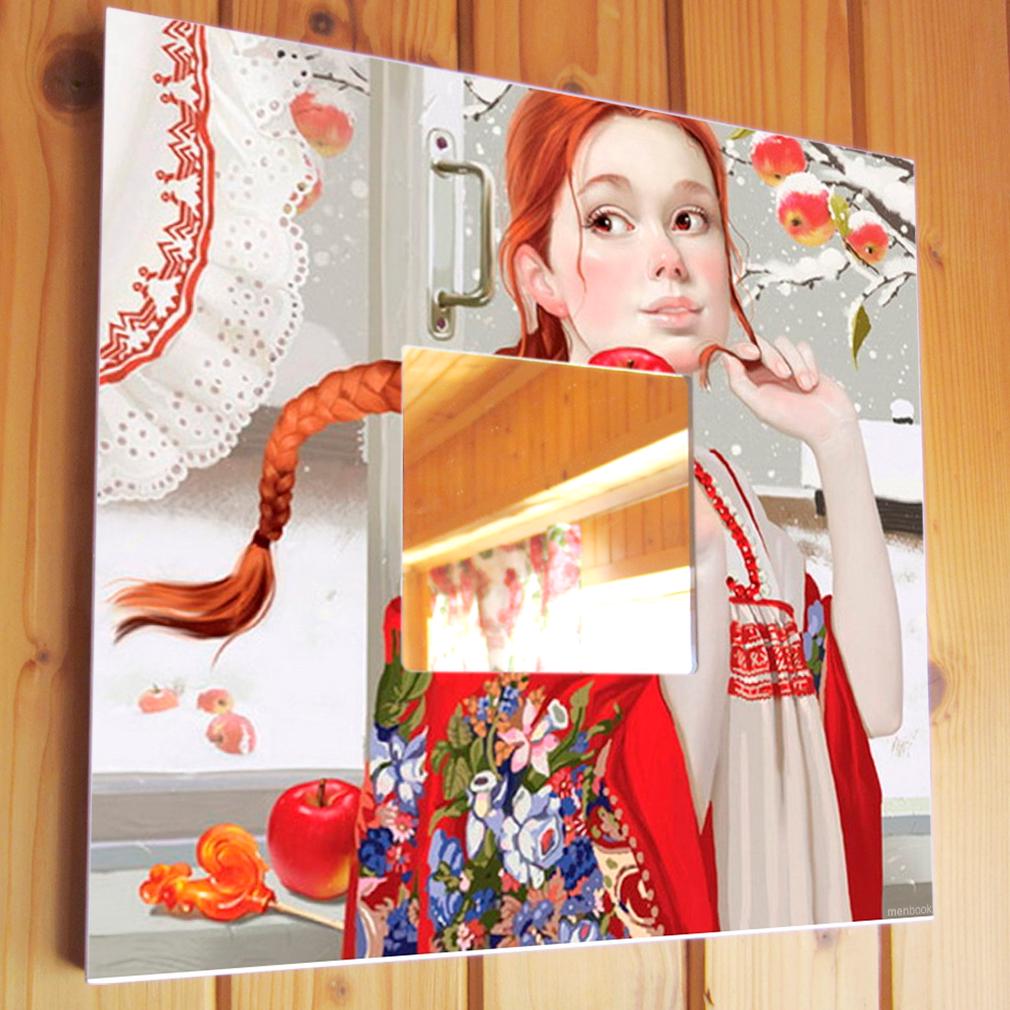 Зеркало декоративное с фотопечатью Красавица 260х260 мм (M00186)