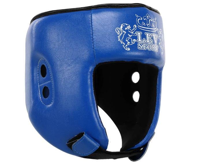 Боксерский шлем Lev Sport кожзаменитель L Синий (8585053828622)