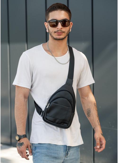 Мужская сумка-слинг Sambag через плечо из экокожи Черный (890019629) - фото 4 Мужская сумка-слинг Sambag через плечо из экокожи Черный (890019629) - фото 4