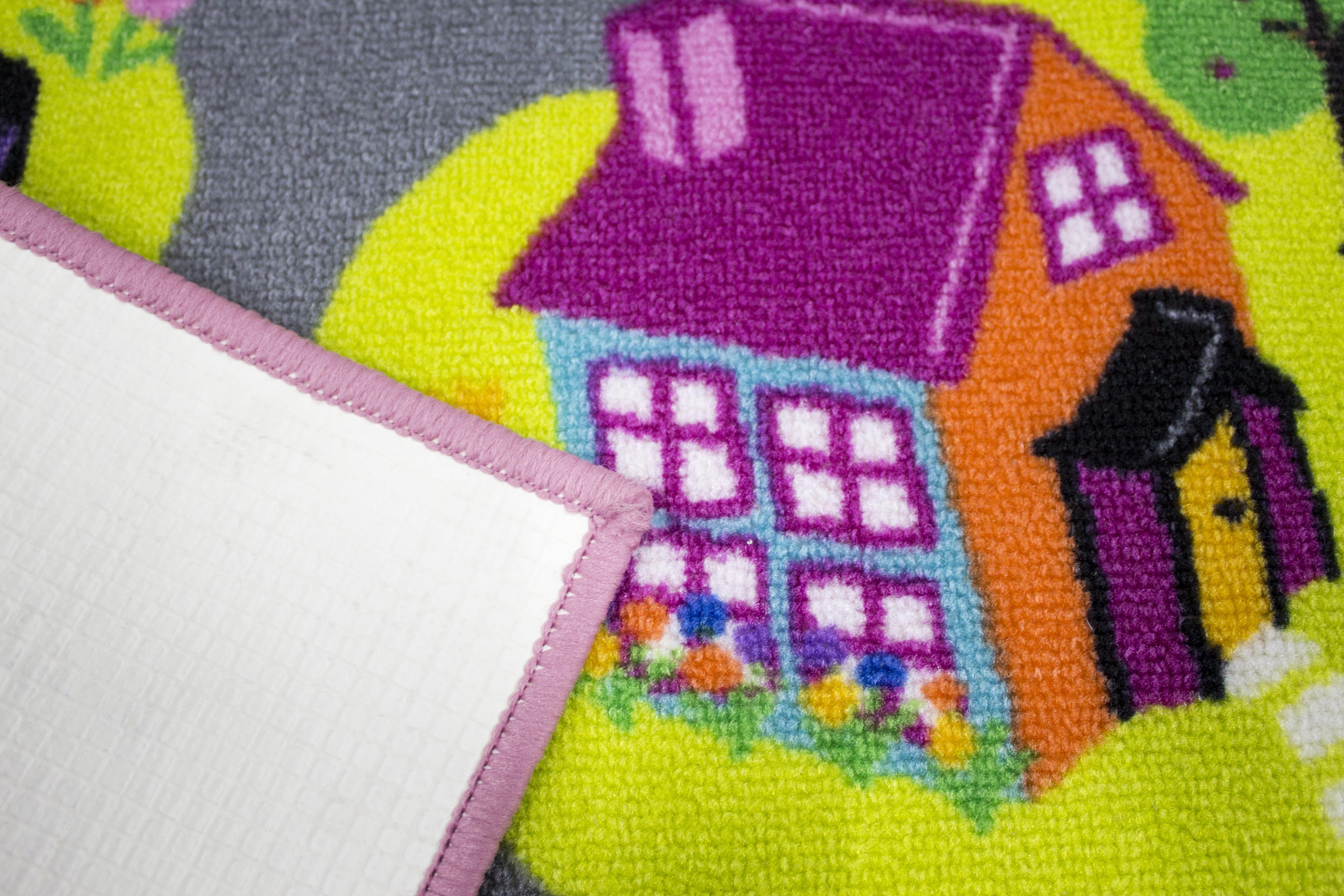 Коврик детский для девочек Город 100x150 см Розовый (24904913) - фото 3