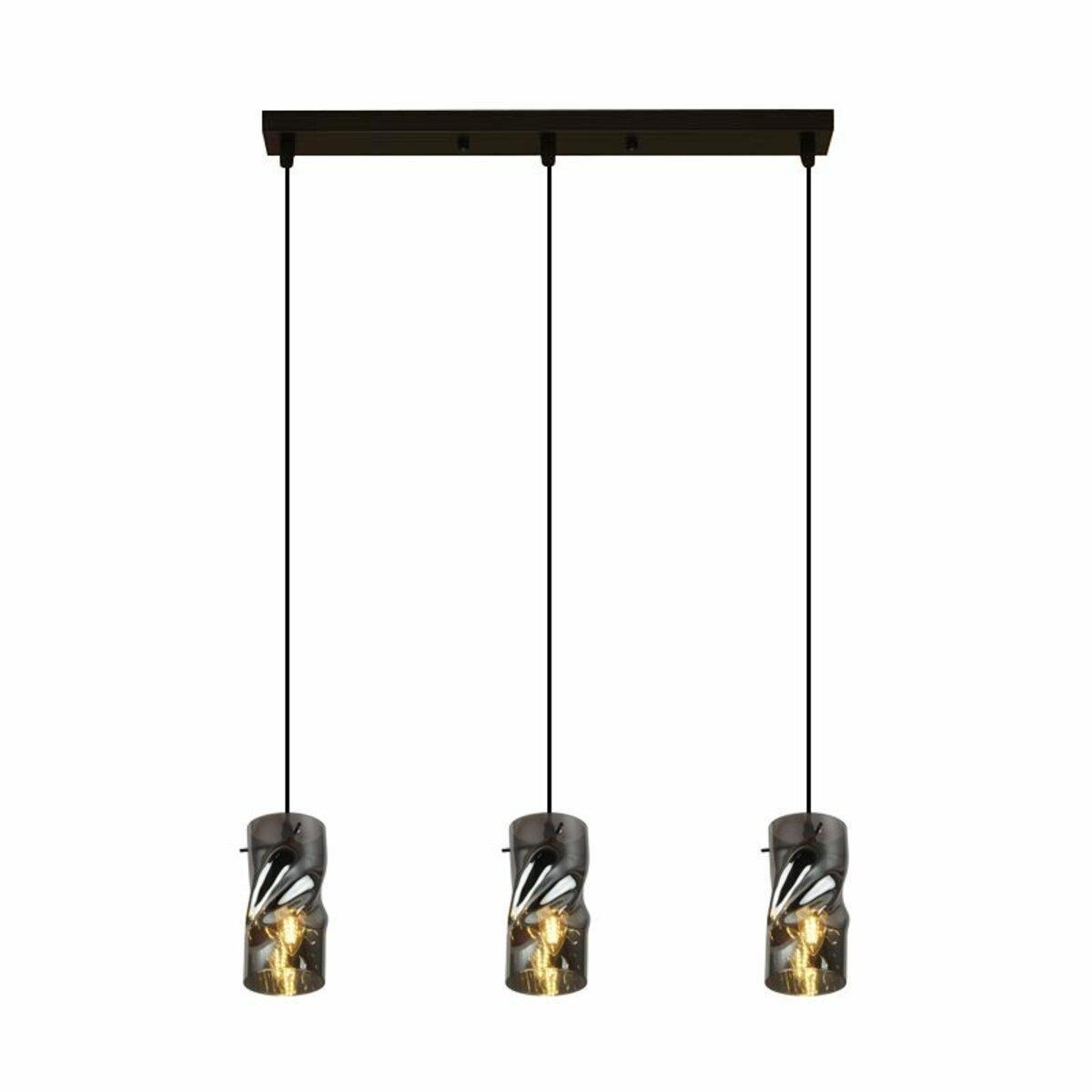 Підвісний світильник Valeso на три круглі плафони під лампу Е27 Чорний (GLD-22902-3)