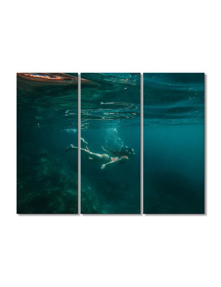 Картина модульная Подводное плавание 3 модуля 90x135 см