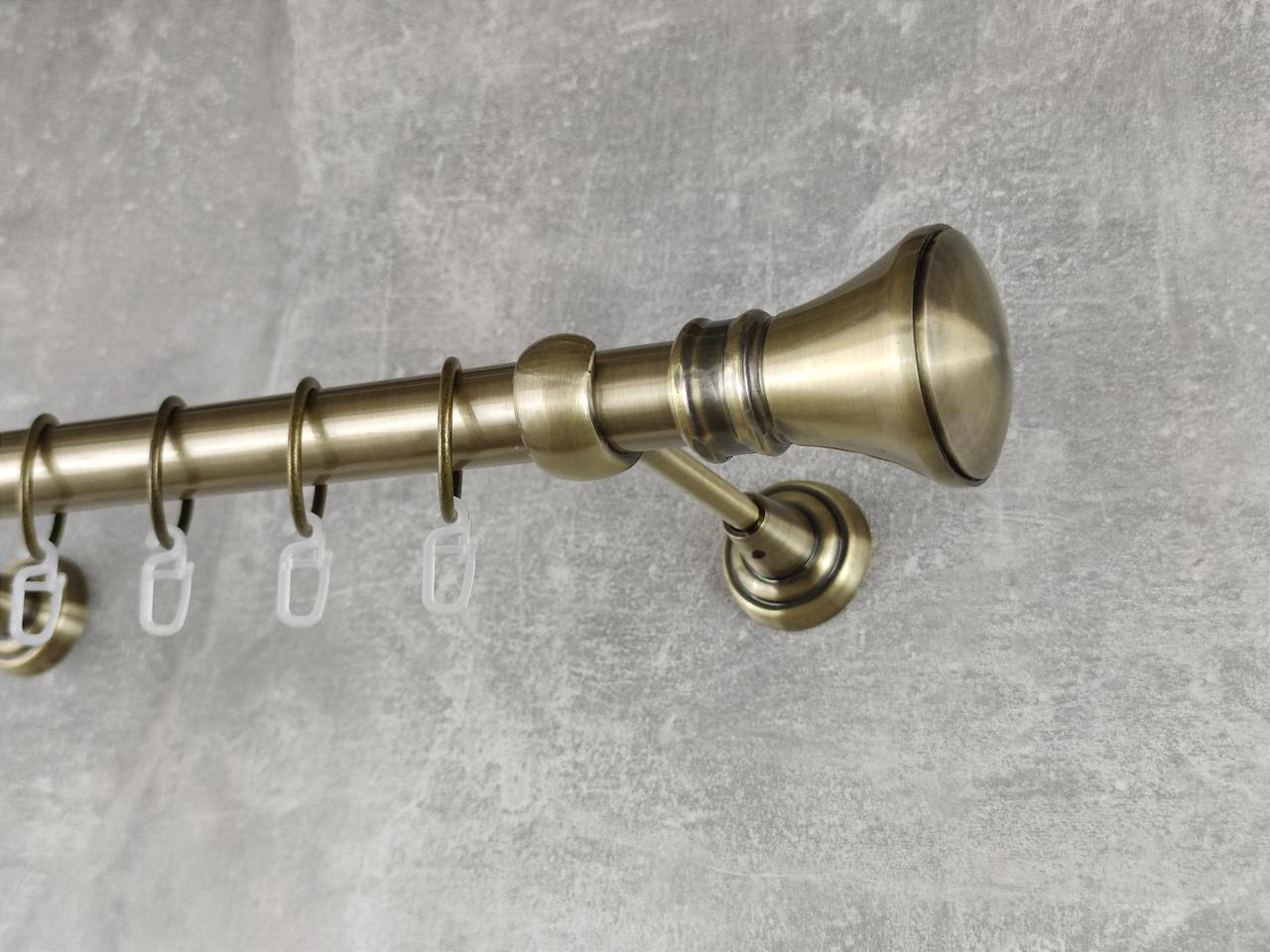 Карниз MStyle металлический для штор однорядный Люксор 25 мм гладкий 240 см Антик (5011128)